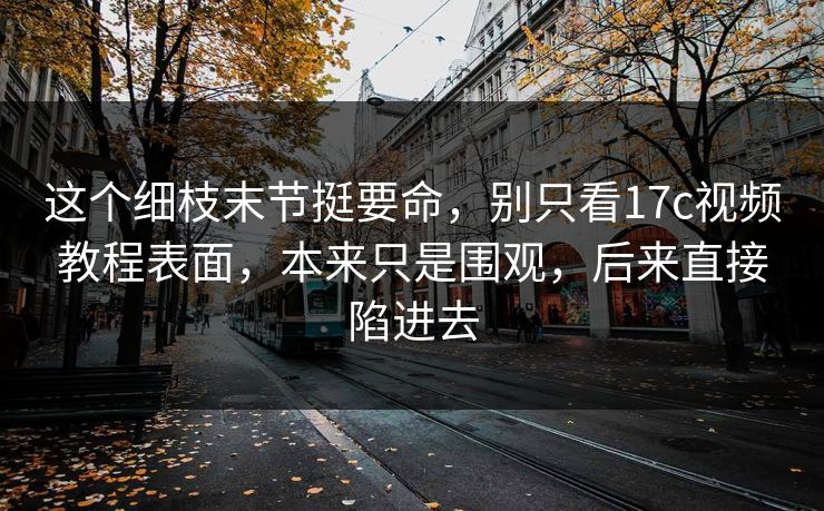 这个细枝末节挺要命,别只看17c视频教程表面,本来只是围观,后来直接陷进去 这个细枝末节挺要命,别只看17c视频教程表面,本来只是围观,后来直接陷进去