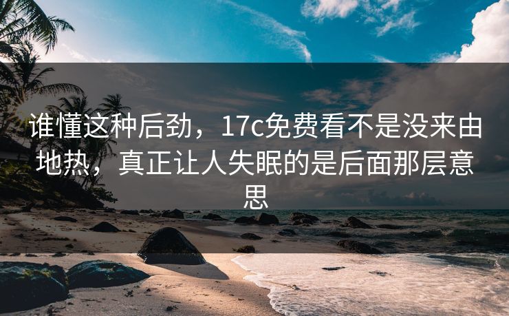 谁懂这种后劲，17c免费看不是没来由地热，真正让人失眠的是后面那层意思