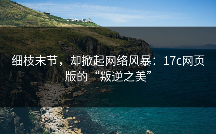 细枝末节，却掀起网络风暴：17c网页版的“叛逆之美”