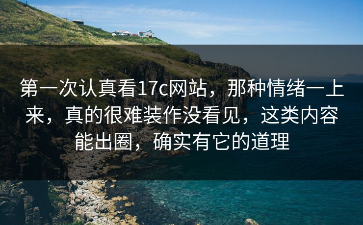 第一次认真看17c网站，那种情绪一上来，真的很难装作没看见，这类内容能出圈，确实有它的道理